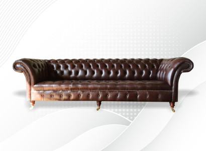 Sofas Chesterfield Polster Design XXL Luxus Sofa 4 Sitzer Leder Couchen Couch